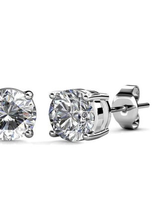 Boucles d'oreilles Mary - Argenté et Cristal