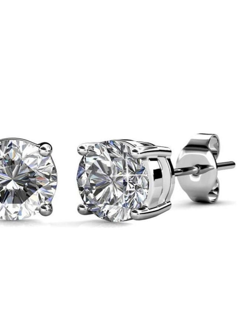 Boucles d'oreilles Mary - Argenté et Cristal Argent - Kiabi