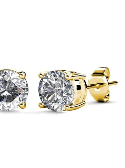 Boucles d'oreilles Mary - Doré et Cristal - Kiabi