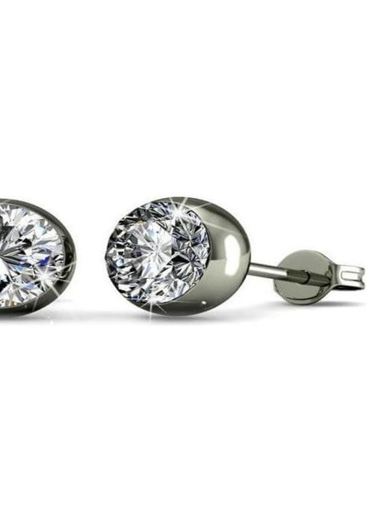 Boucles d'oreilles Moon - Argenté et Cristal Argent - Kiabi