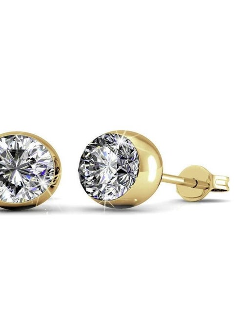 Boucles d'oreilles Moon - Doré et Cristal - Kiabi