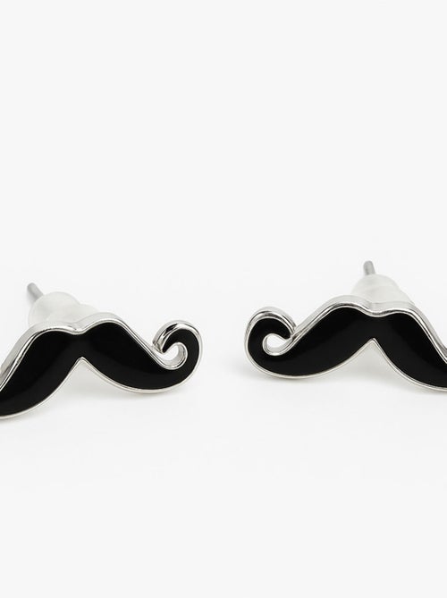 Boucles d'oreilles Moustaches Noires - Kiabi