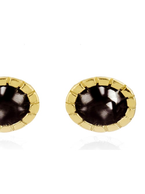 Boucles d'oreilles  Naadim en argent 925 et zircon onyx plaqué or 18 carats - Kiabi
