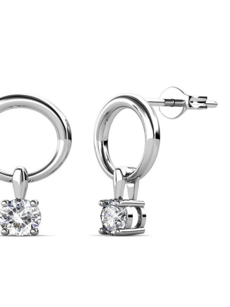 Boucles d'oreilles Octavia - Argenté et Cristal Argent - Kiabi