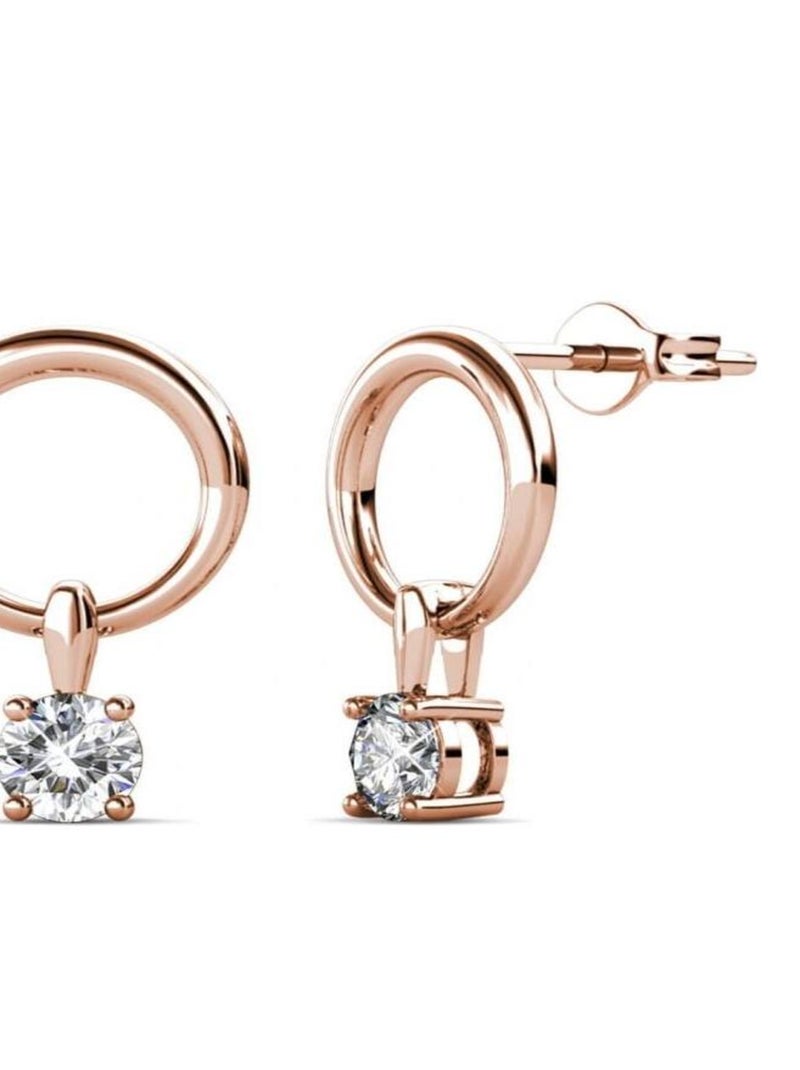Boucles d'oreilles Octavia - Or Rosé et Cristal Transparent - Kiabi