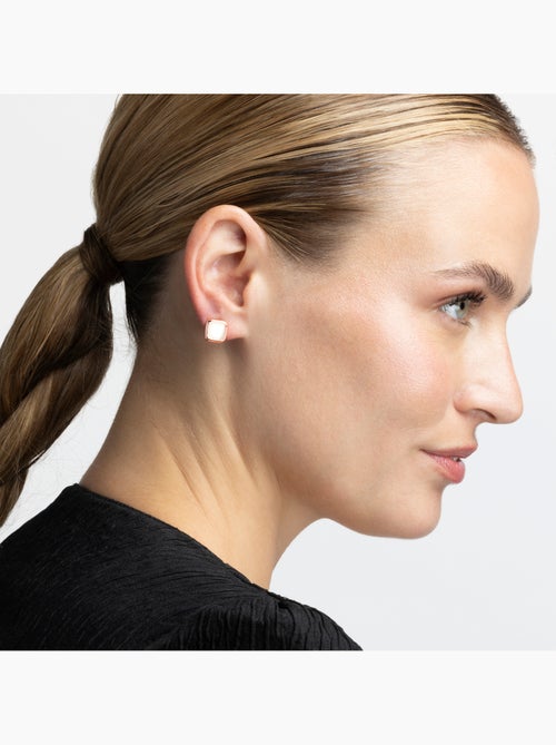 Boucles d'oreilles œil de chat Luxenter mosi finies en plaqué or rose 18k - Kiabi