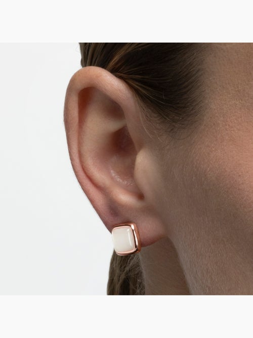 Boucles d'oreilles œil de chat Luxenter mosi finies en plaqué or rose 18k - Kiabi