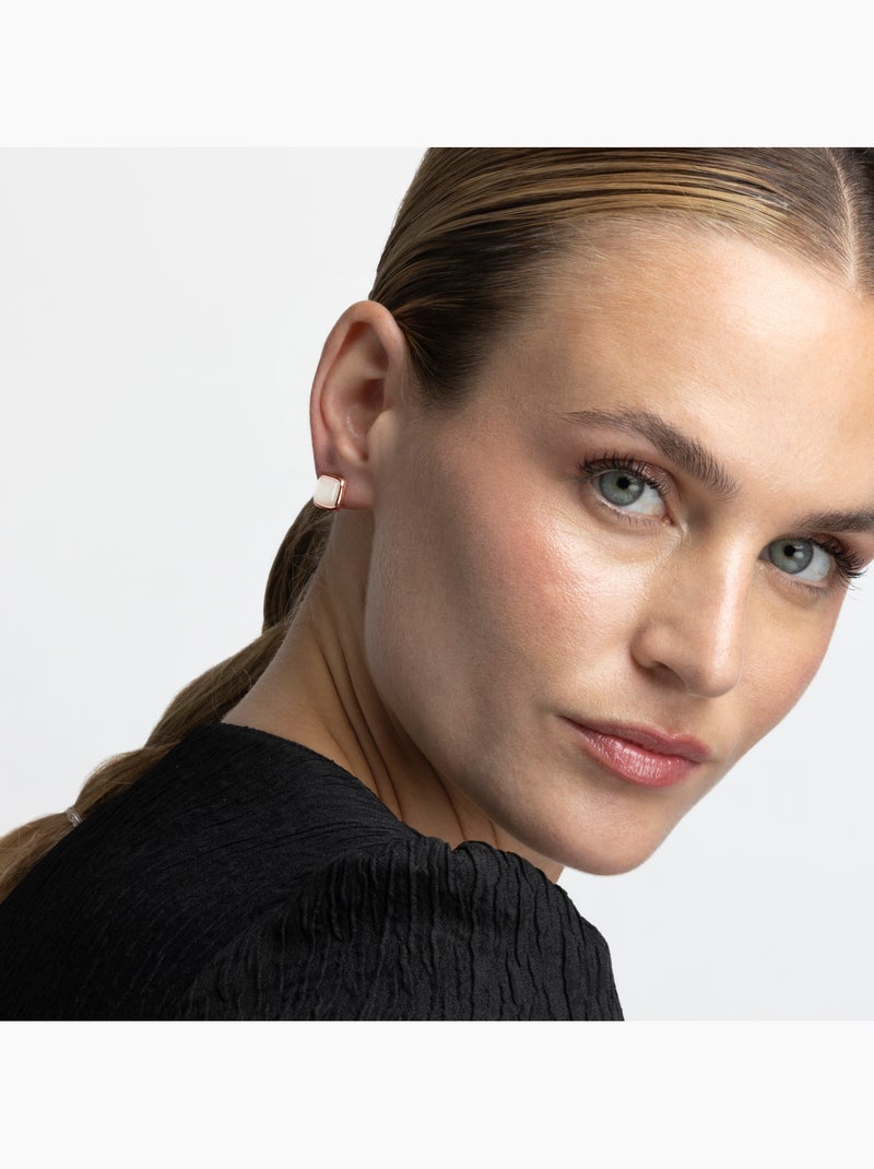 Boucles d'oreilles œil de chat Luxenter mosi finies en plaqué or rose 18k Rose - Kiabi