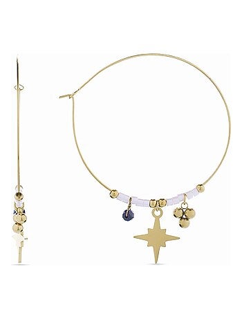 Boucles d'oreilles Onyx Luxenter finies et plaqué or 18k - Hanfi