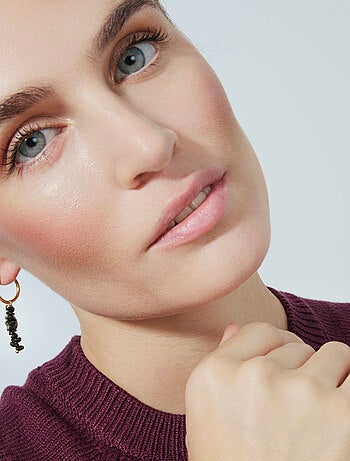 Boucles d'oreilles Onyx Luxenter plaqué or jaune 18 carats - Omka