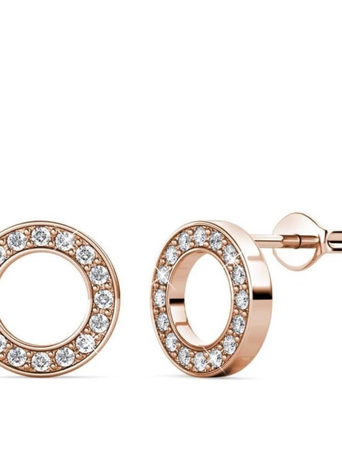 Boucles d'oreilles Ophir - Or Rosé et Cristal - Kiabi