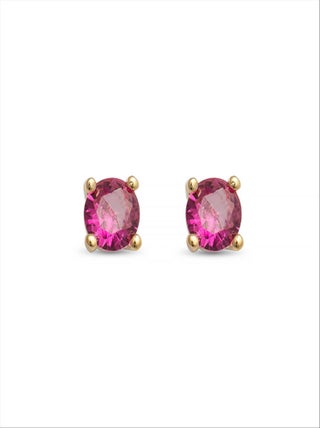 Boucles d'oreilles  otieno en argent 925 et zircon rubis plaqué or 18K