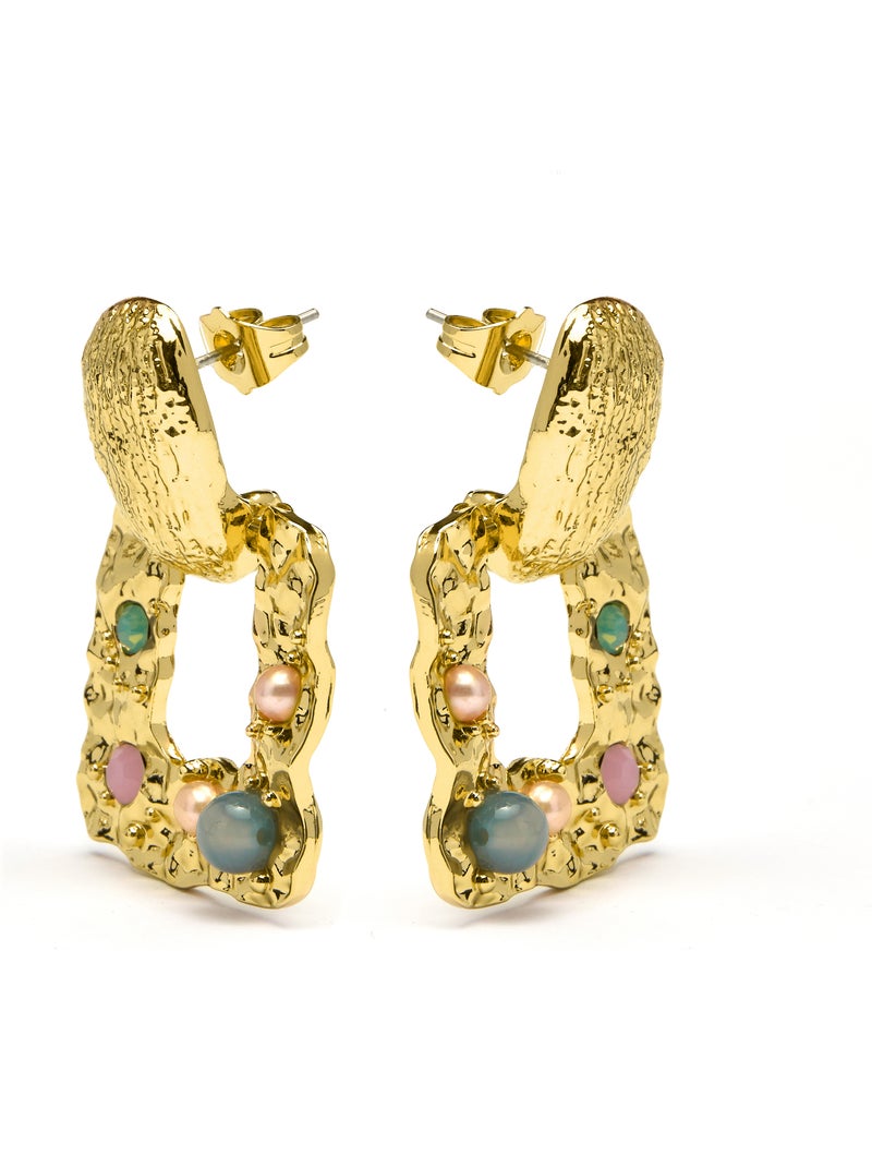 Boucles d'oreilles Paile Luxenter et plaqué or 18k Multicolore - Kiabi