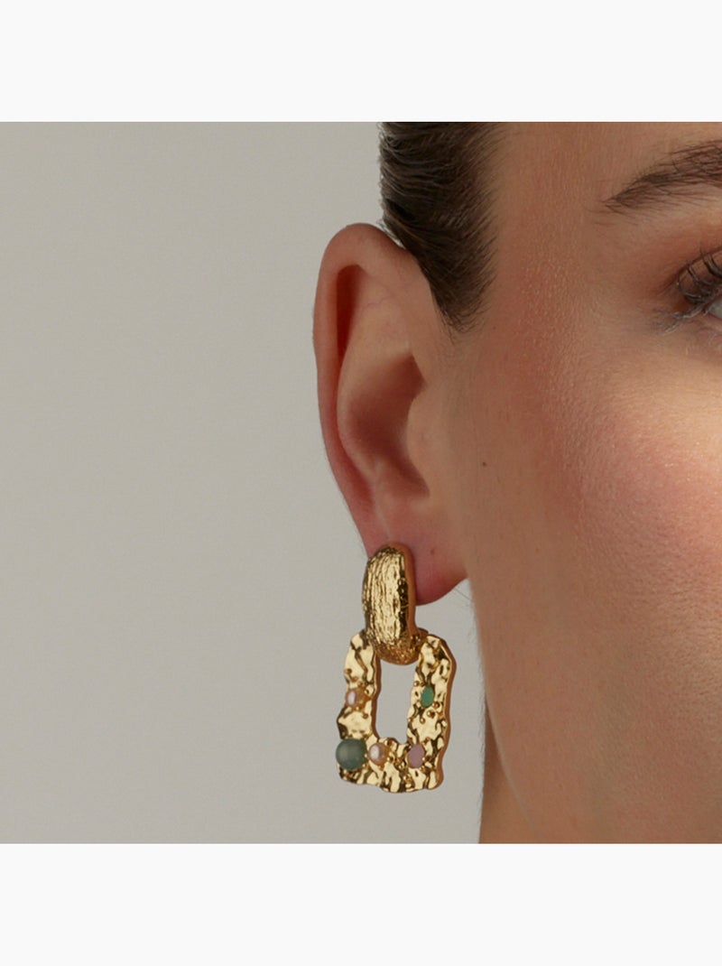 Boucles d'oreilles Paile Luxenter et plaqué or 18k Multicolore - Kiabi