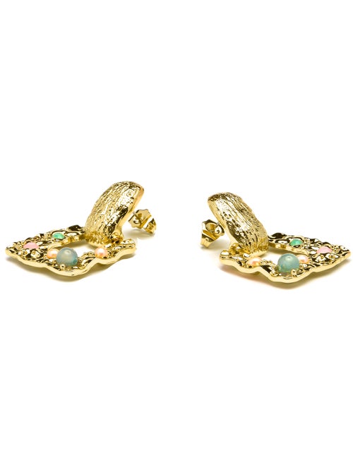 Boucles d'oreilles Paile Luxenter et plaqué or 18k - Kiabi