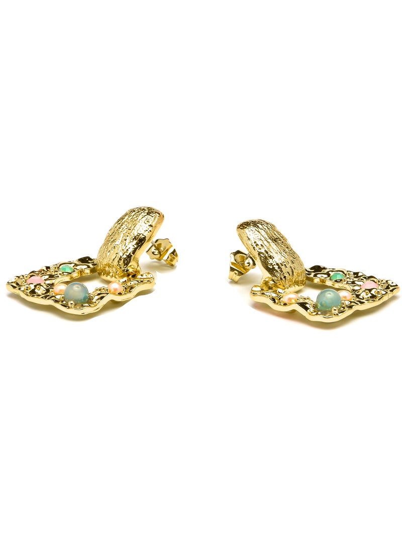 Boucles d'oreilles Paile Luxenter et plaqué or 18k Multicolore - Kiabi