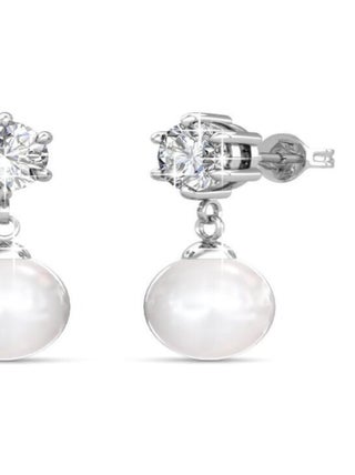 Boucles d'oreilles Pauline - Argenté et Cristal