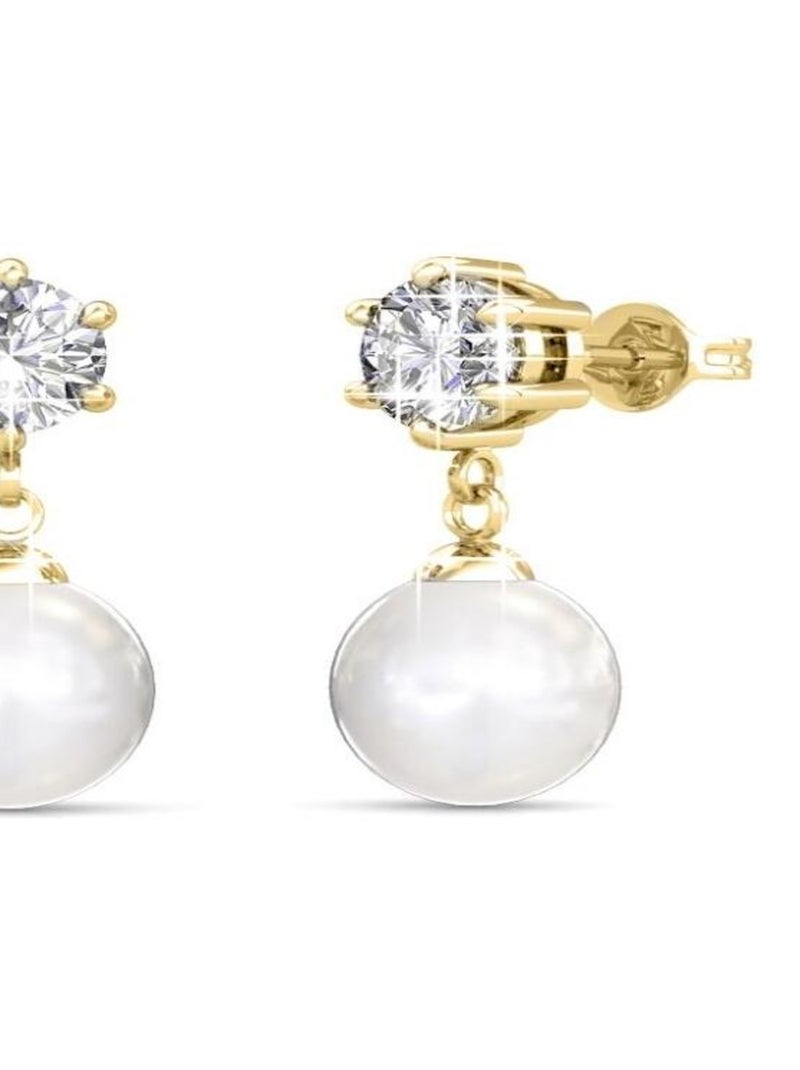 Boucles d'oreilles Pauline - Doré et Cristal Doré/or - Kiabi