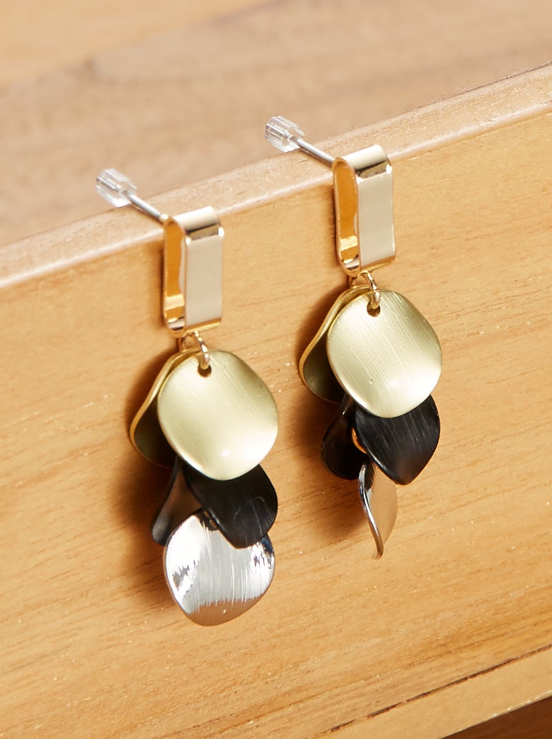 Boucles d'oreilles pendantes beige - Kiabi