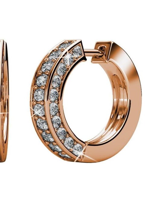 Boucles d'oreilles Perry - Or Rosé et Cristal - Kiabi