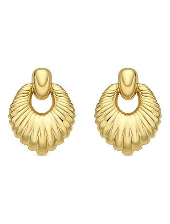 Boucles d'oreilles plaqué or jaune 18 carats - Rajba