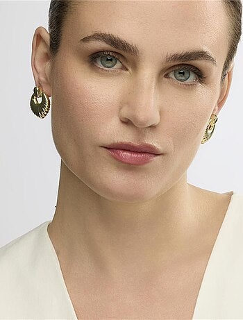 Boucles d'oreilles plaqué or jaune 18 carats - Rajba