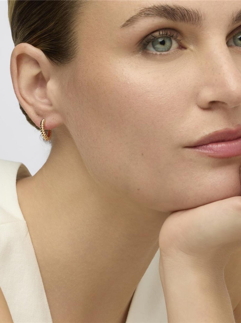 Boucles d'oreilles plaqué or jaune 18k et zirconium étincelant - Tawhu Doré - Kiabi