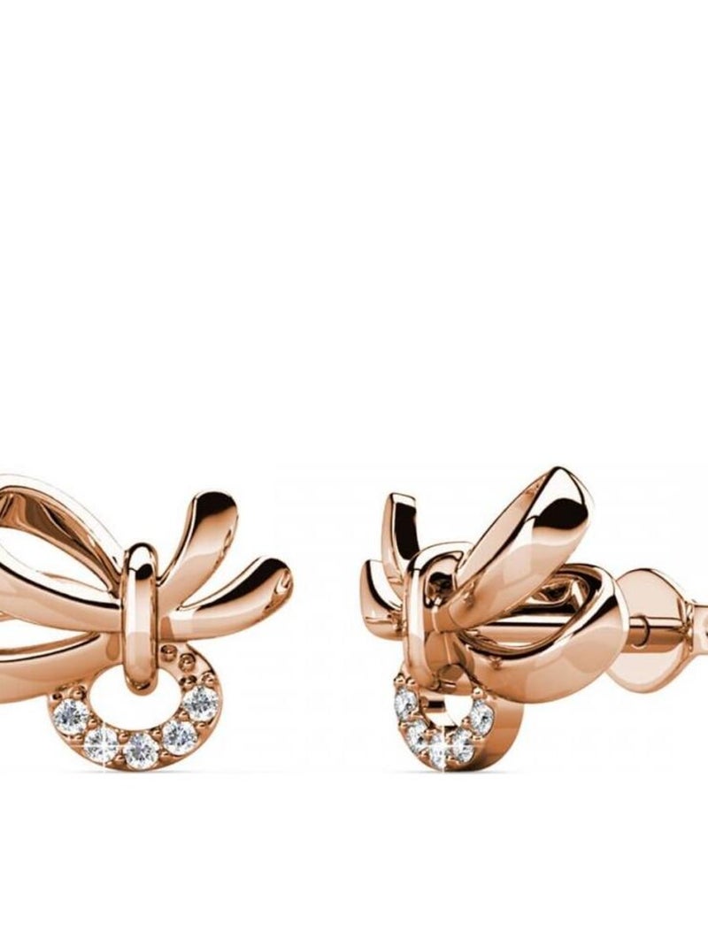 Boucles d'oreilles Posie - Or Rosé et Cristal Transparent - Kiabi