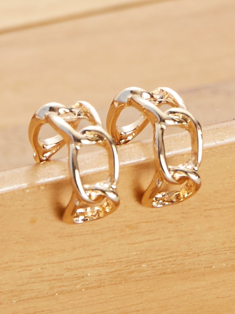 Boucles d'oreilles rondes avec chaînes or - Kiabi