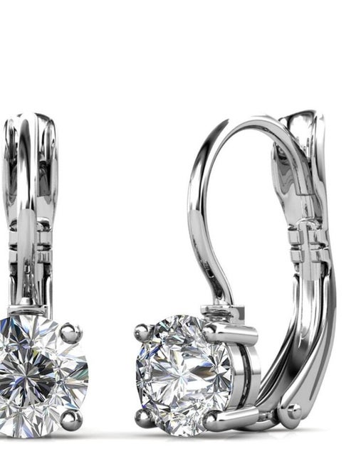 Boucles d'oreilles Round - Argenté et Cristal - Kiabi
