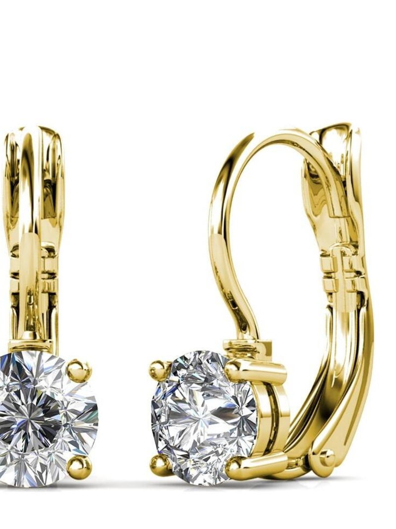 Boucles d'oreilles Round - Doré et Cristal Doré/or - Kiabi