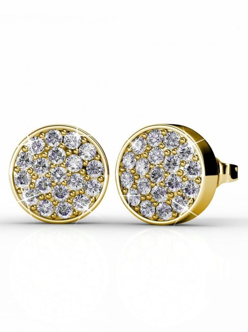 Boucles d'oreilles Round - Doré et Cristal Doré/or - Kiabi