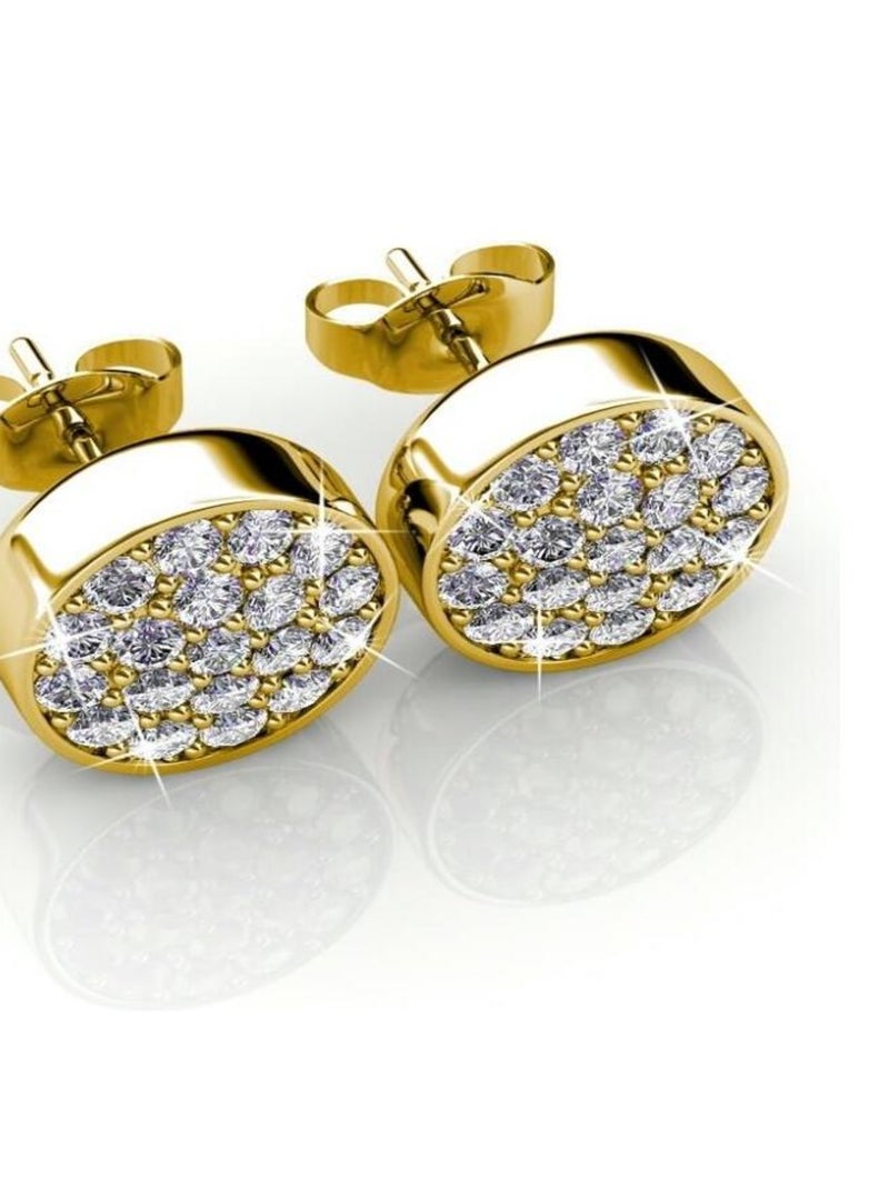 Boucles d'oreilles Round - Doré et Cristal Doré/or - Kiabi