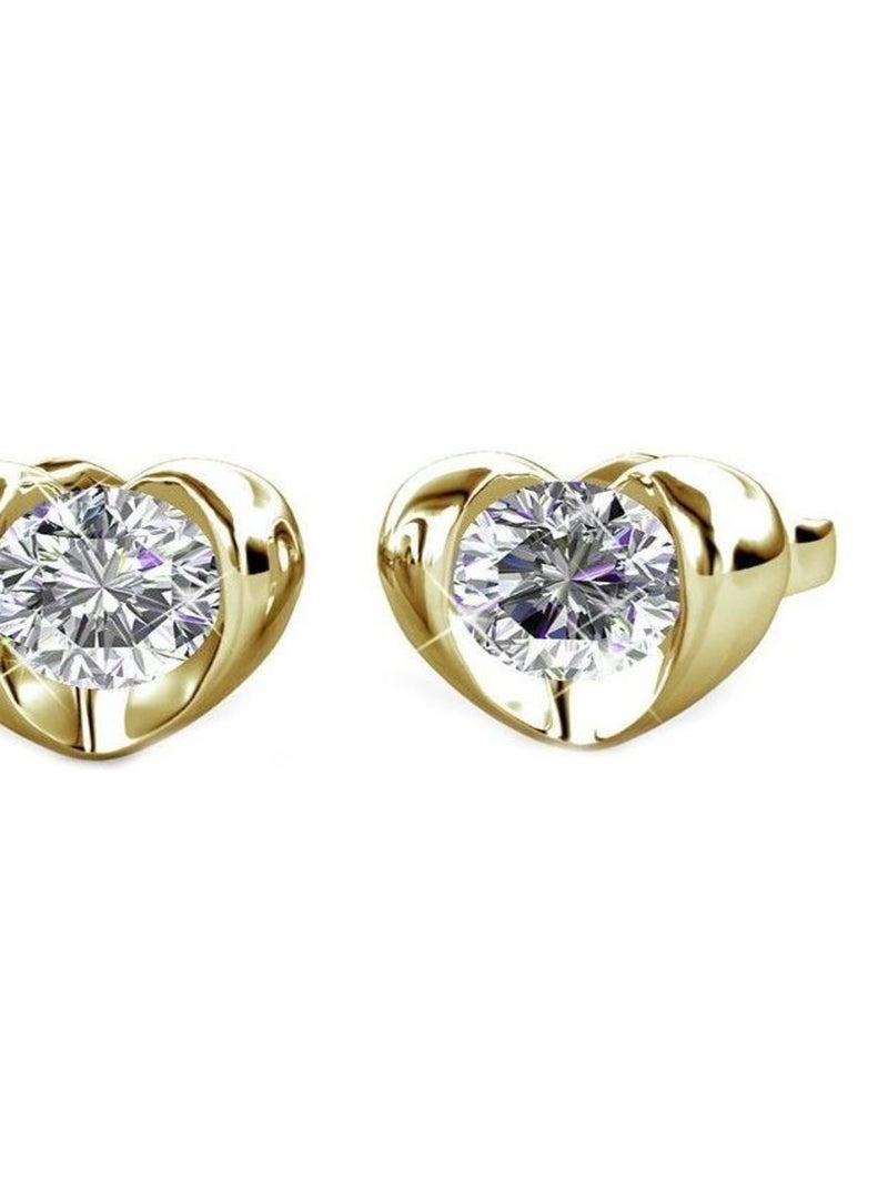 Boucles d'oreilles Simply Love - Doré et Cristal Doré/or - Kiabi