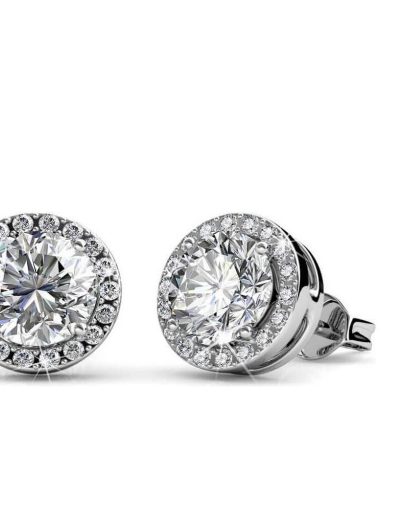 Boucles d'oreilles Sophia - Argenté et Cristal Argent - Kiabi