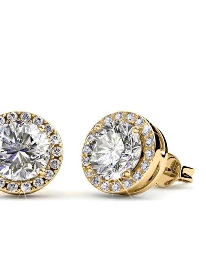 Boucles d'oreilles Sophia - Doré et Cristal Doré/or - Kiabi
