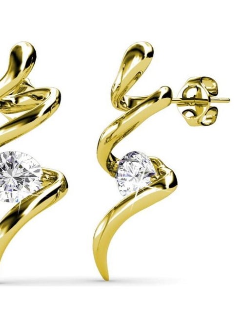 Boucles d'oreilles Spiral - Doré et Cristal - Kiabi