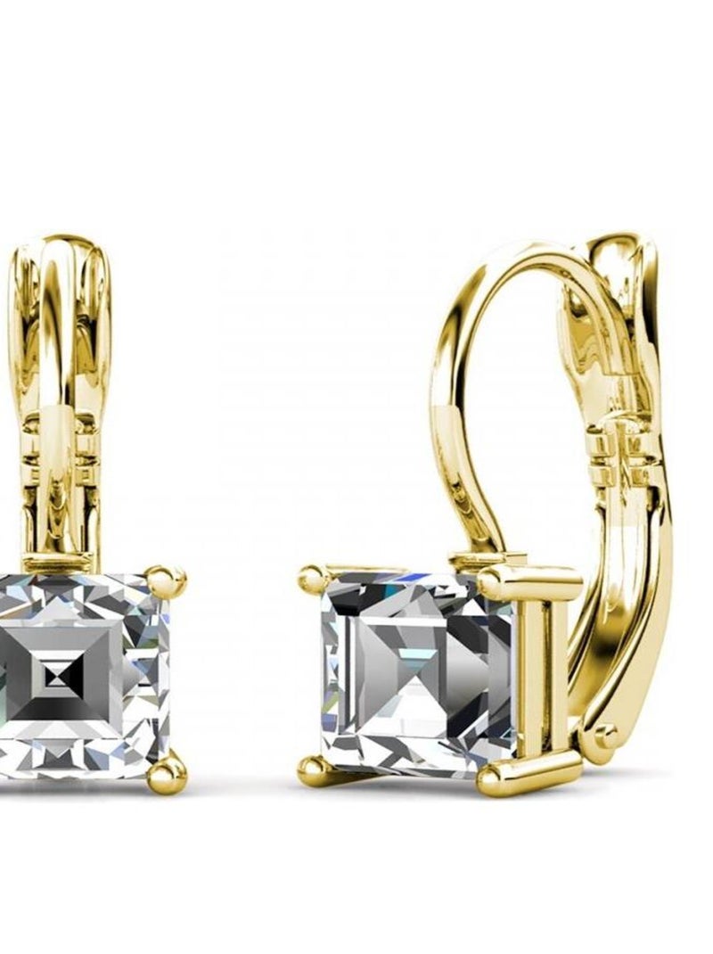 Boucles d'oreilles Square - Doré et Cristal Doré/or - Kiabi