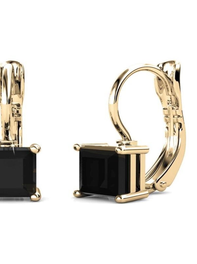 Boucles d'oreilles Square - Doré et Noir Noir Doré - Kiabi