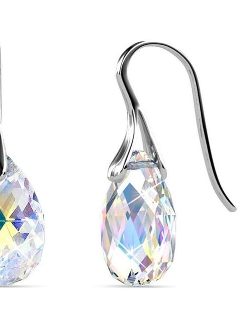 Boucles d'oreilles Teardrop Hook - Argenté et Blanc brillant Argenté - Kiabi