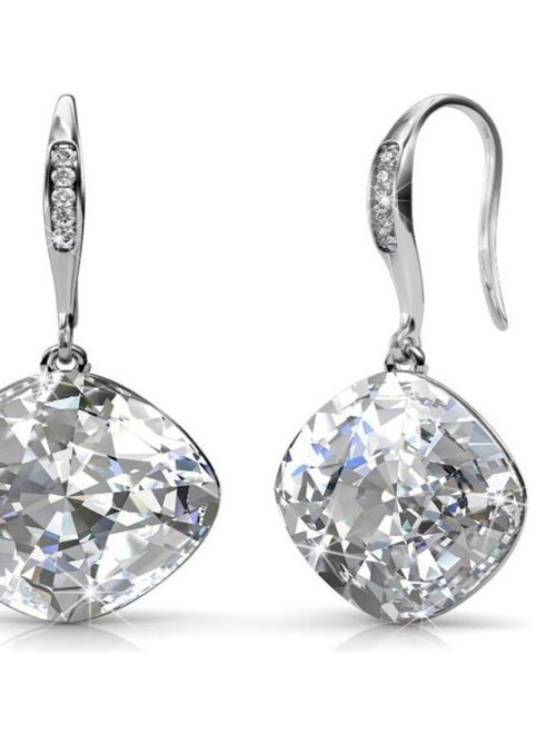 Boucles d'oreilles Tiffy Hook - Argenté et Cristal - Kiabi