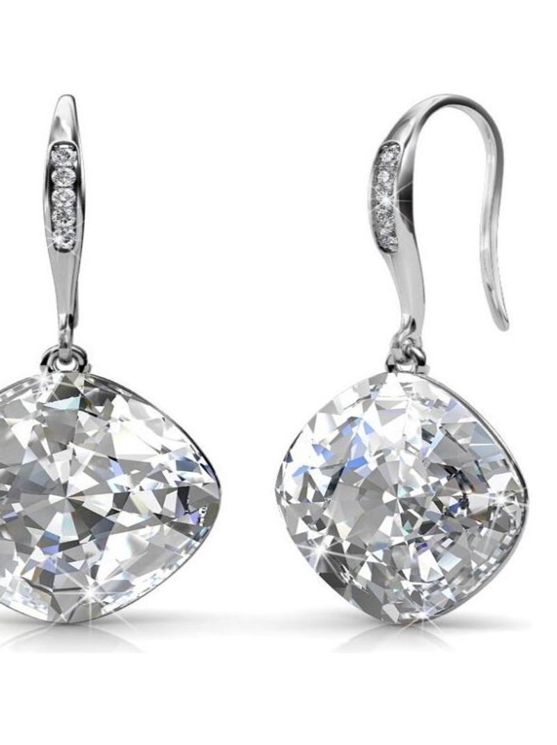 Boucles d'oreilles Tiffy Hook - Argenté et Cristal Argent - Kiabi