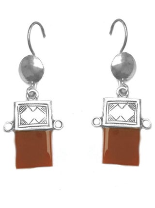 boucles d'oreilles touareg cornaline, Bijoucolor