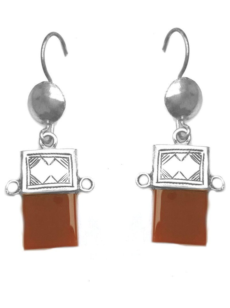 boucles d'oreilles touareg cornaline, Bijoucolor Argent - Kiabi