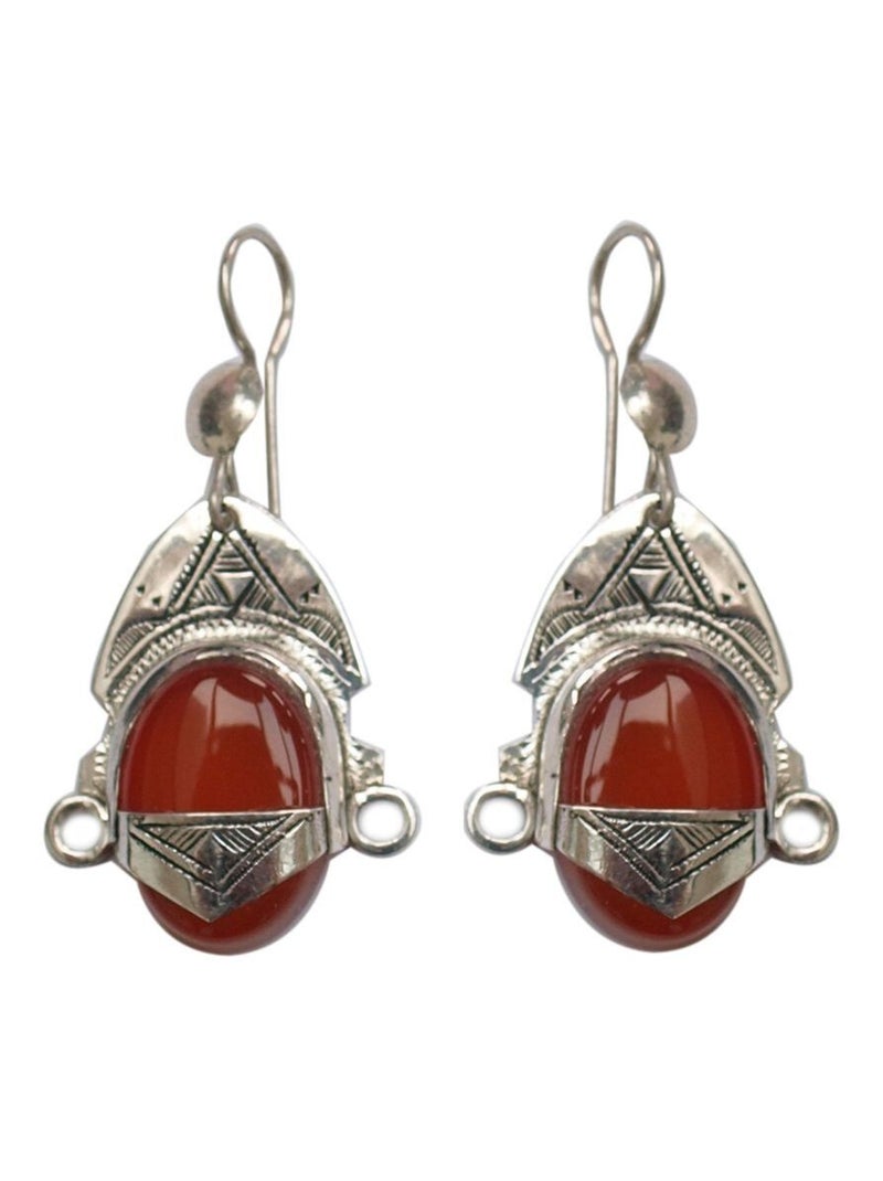 boucles d'oreilles touareg déesse fait main Rouge - Kiabi