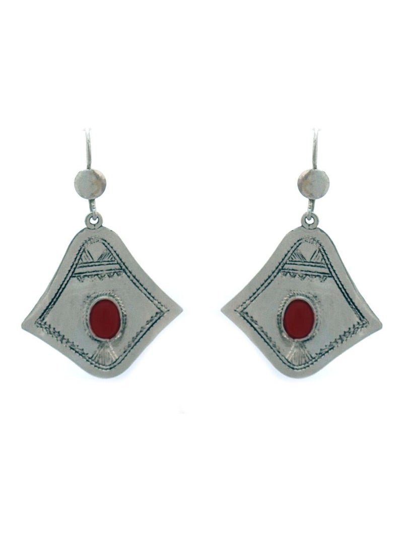 Boucles d'oreilles touareg en argent Rouge - Kiabi