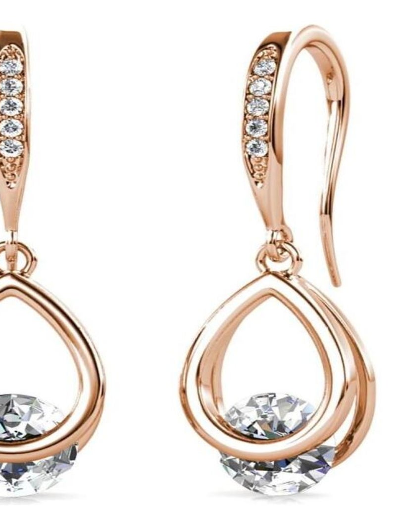 Boucles d'oreilles Tristin Hook - Or Rosé et Cristal Transparent - Kiabi