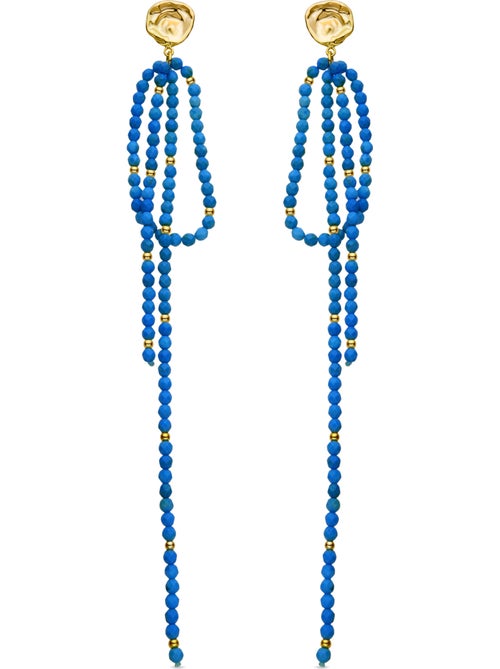 Boucles d'oreilles Turquoise Luxenter finies et plaqué or 18k - Fawya - Kiabi Boucles d'oreilles Turquoise Luxenter finies et plaqué or 18k - Fawya - Kiabi