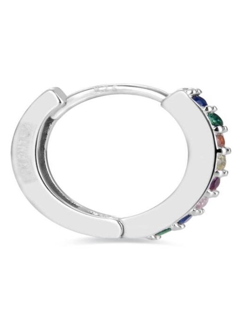 Boucles d'oreilles valise en argent 925 rhodié avec zircon multicolore - Kiabi