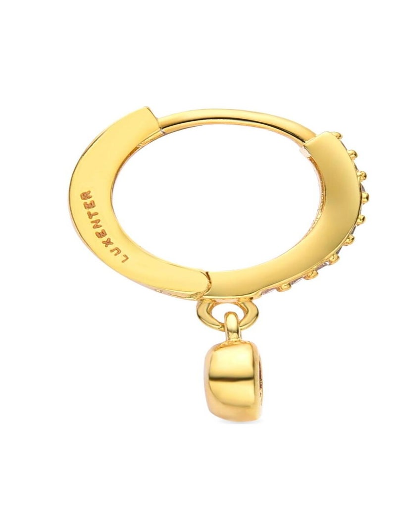 Boucles d'oreilles Warlah Améthyste Zirconia, finition en or jaune 18k Multicolore - Kiabi